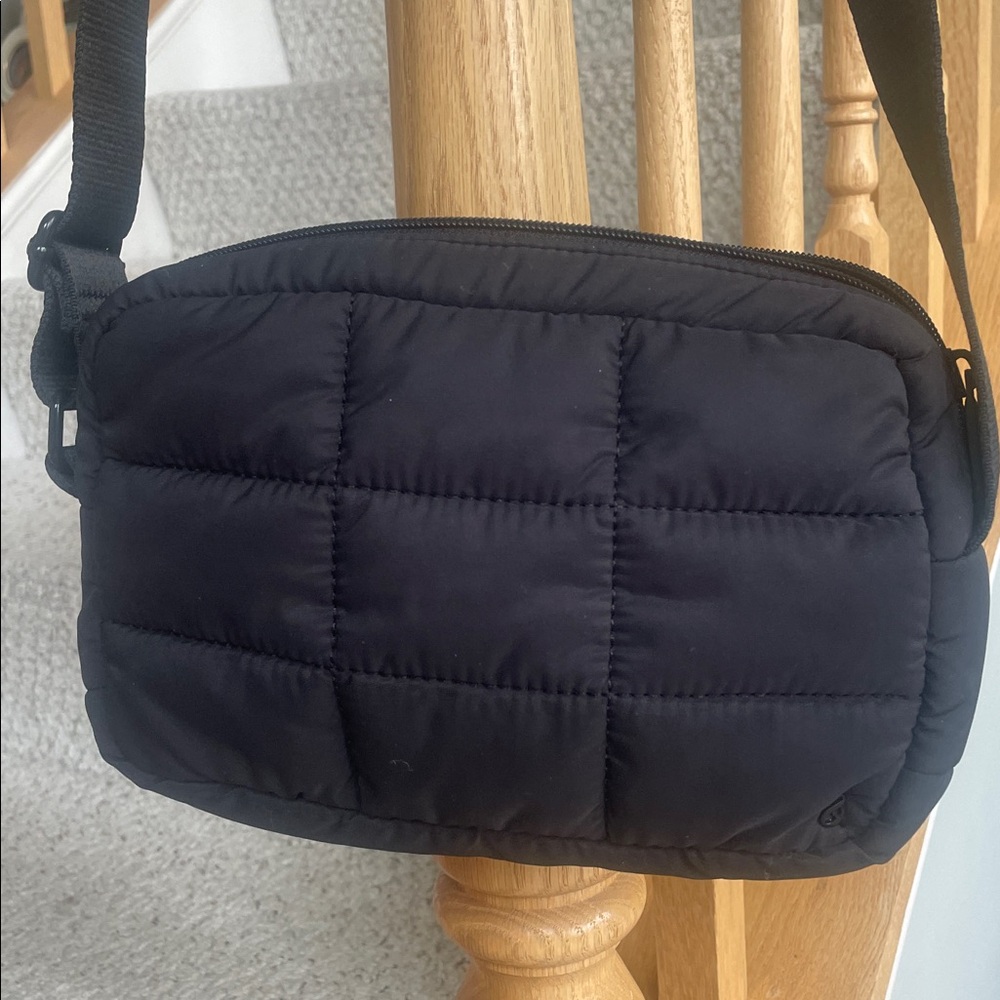 Lou & Grey Quilted Black Crossbody Bag
